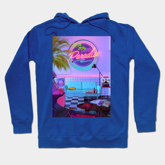 Paradise 1980s Hoodie by dennybusyet